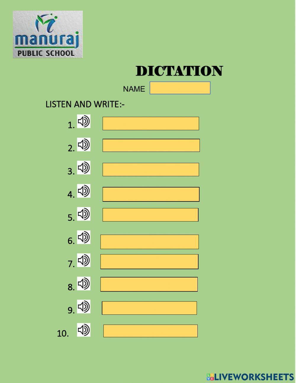 3rd-class-dictation-online-exercise-for-live-worksheets