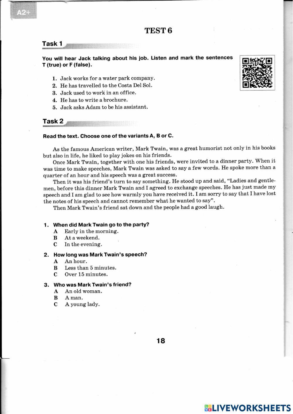 DPA English Grade 9 Test 6