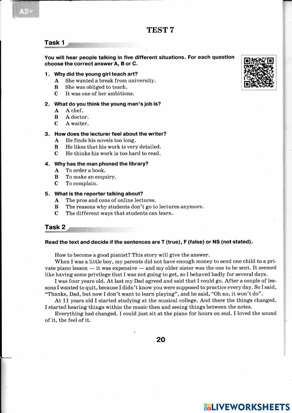 DPA English Grade 9 Test 7