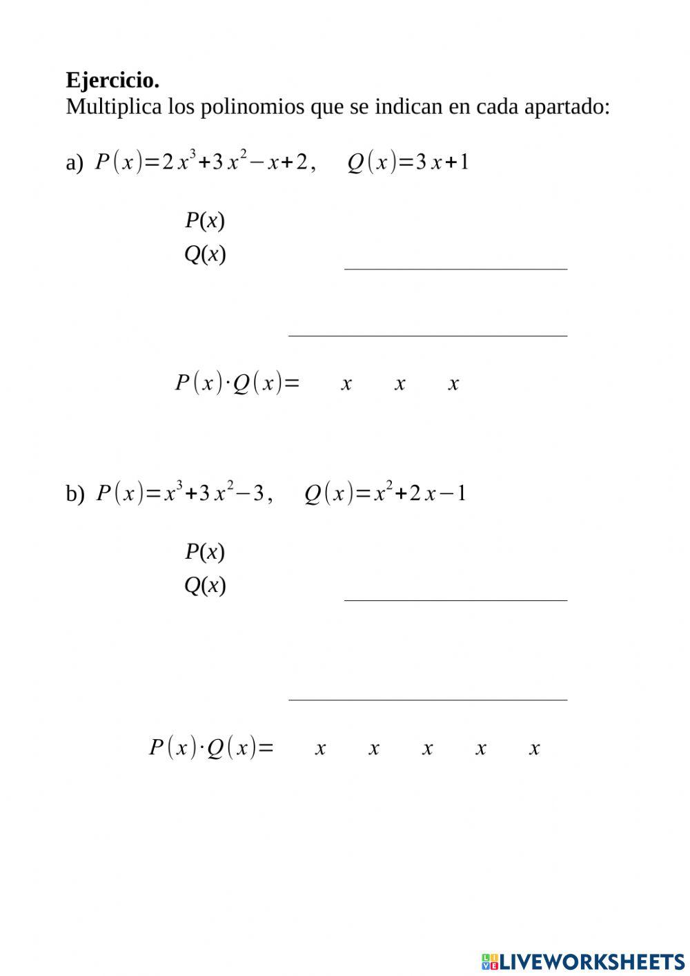 Multiplicación de monomios