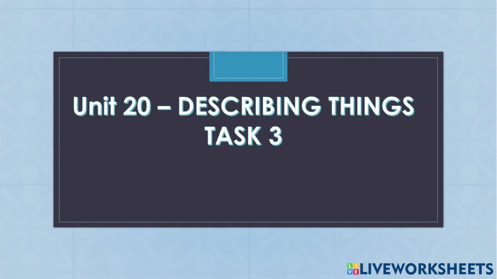 Unit 20 task 3