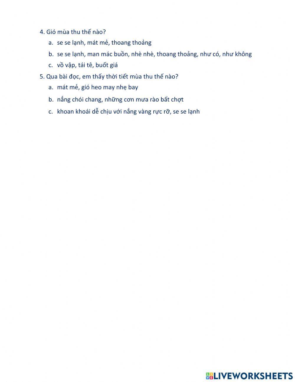 Phiếu cuối tuần 8.1