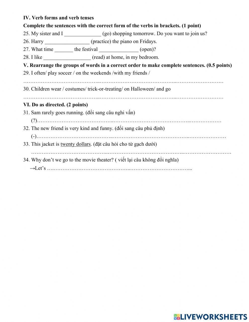 Review 1st Term Test 2- G6