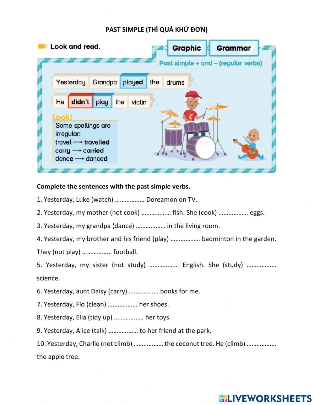 Past simple - regular verbs