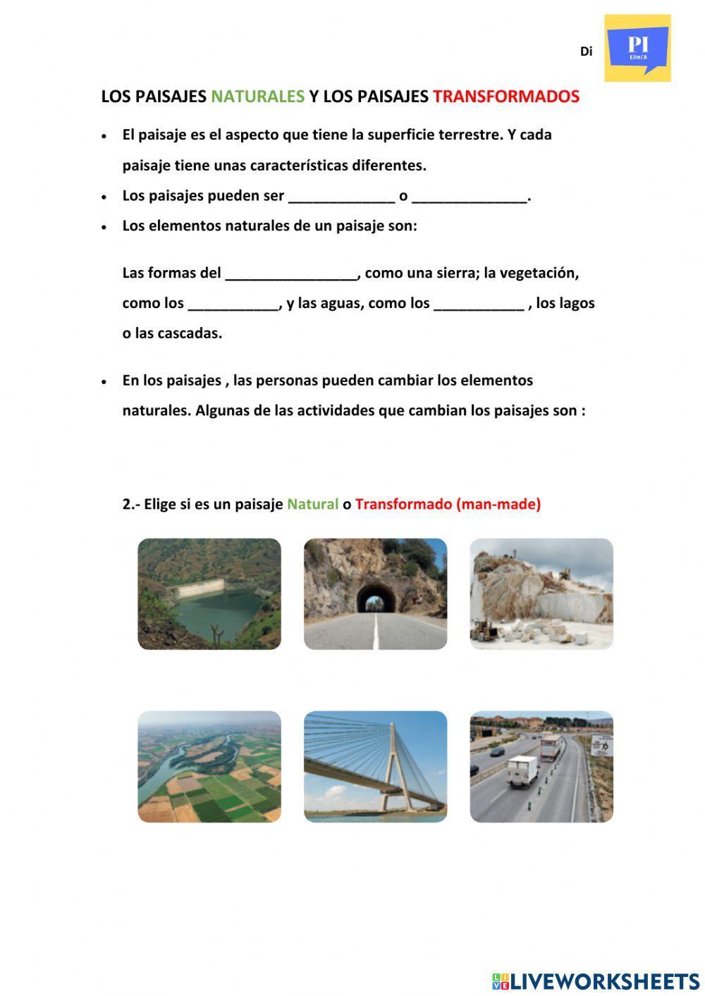 Paisajes naturales y transformados