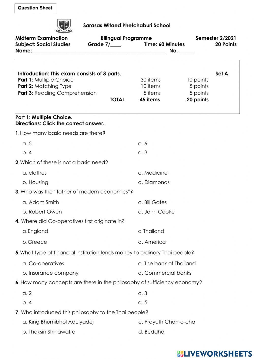 Grade 7 Social Midterm