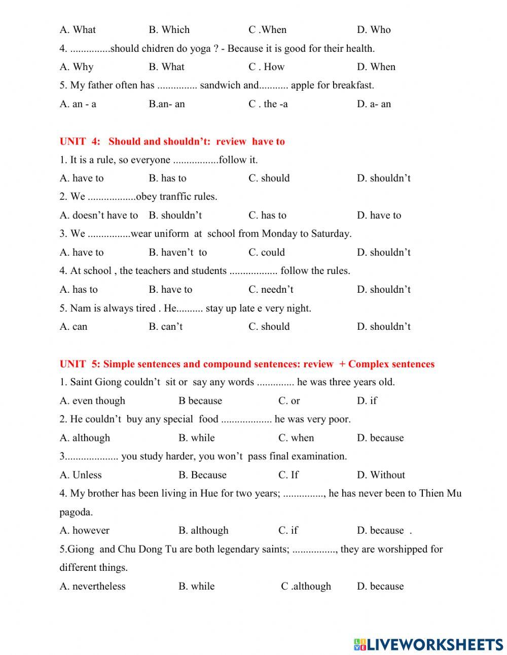 Review 1st Term Test 3- G8