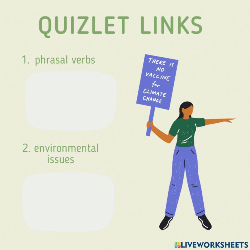 Environment + phrasal verbs
