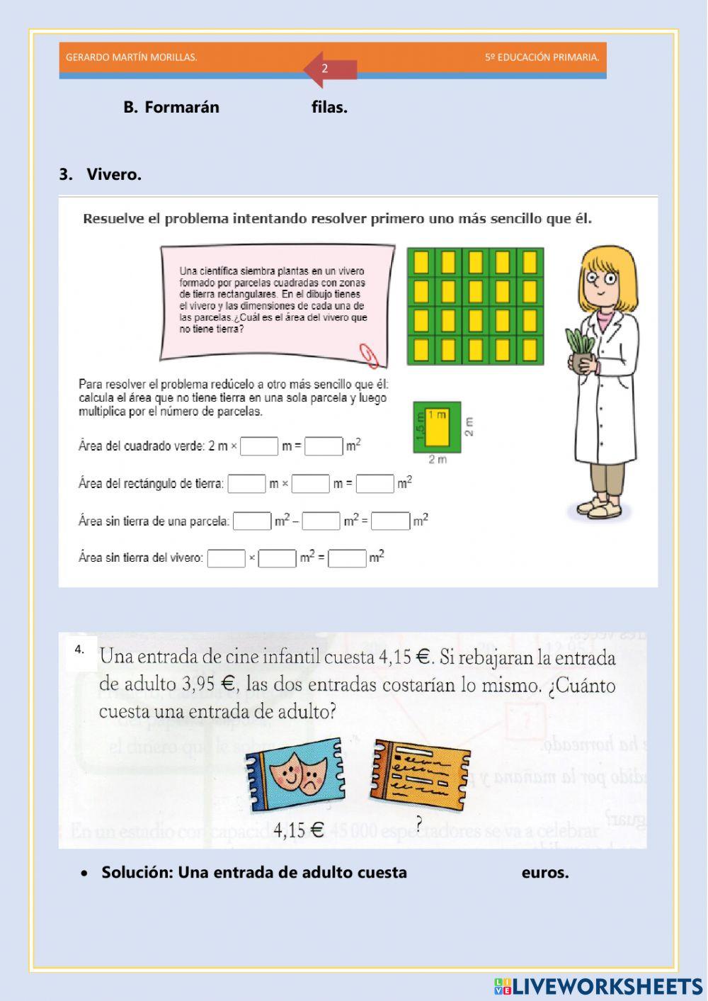 Resolución de problemas. Ficha 22.