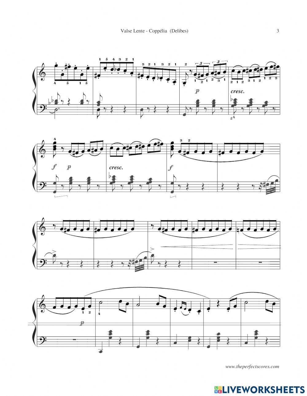 Piano Grade 3 Valse Lente