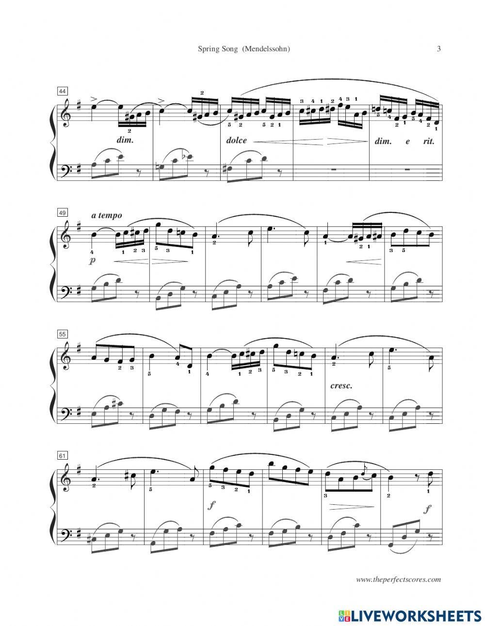 Piano Grade 3 Spring Song