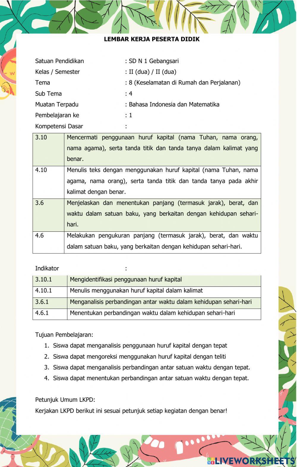 Lkpd kelas 2 tema 8 subtema 4 pb 1