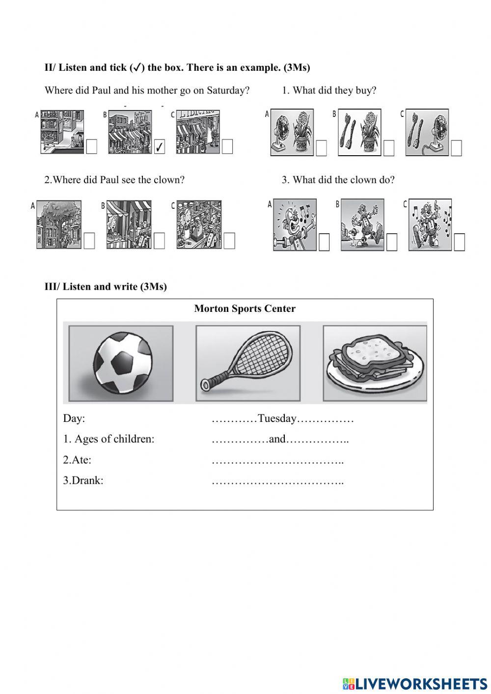 Đề thi nghe lớp4