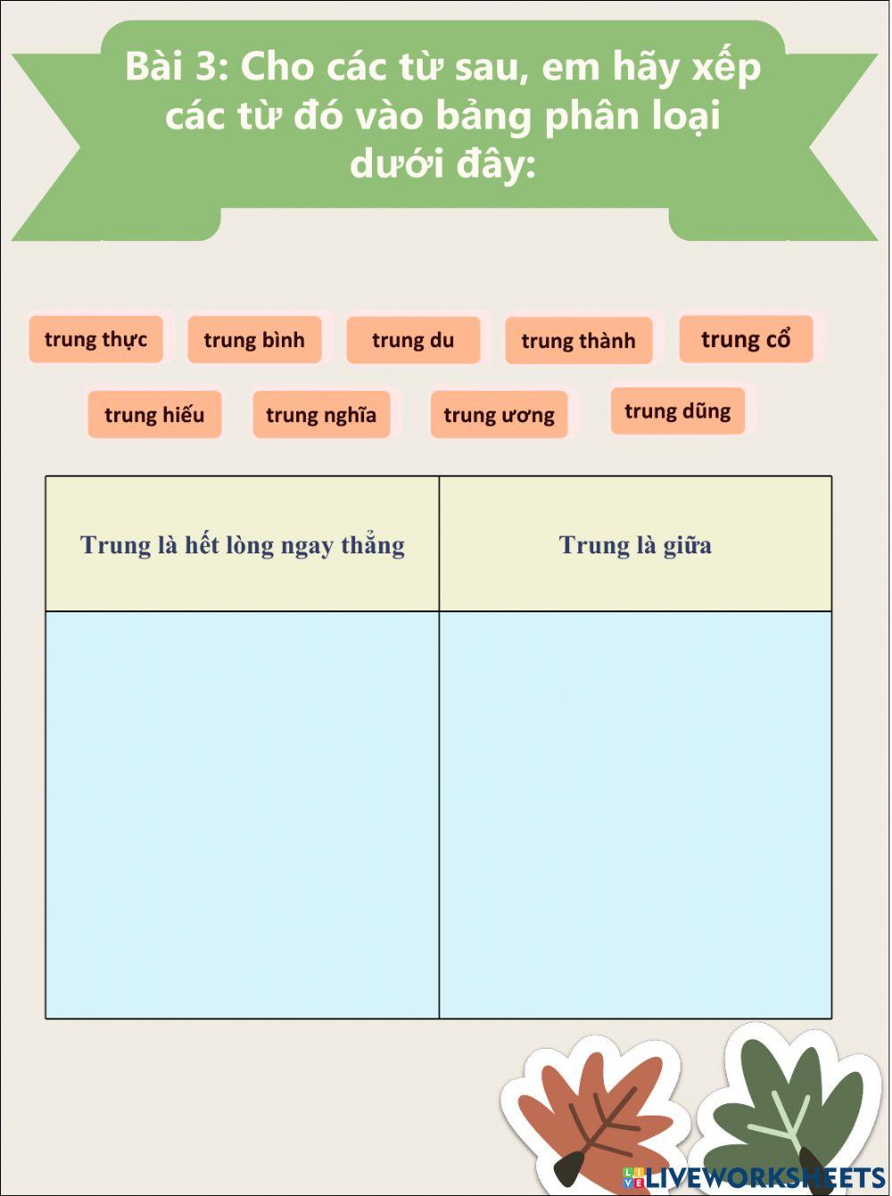 Phiếu bài tập Tiếng Viết 4 Tuần 10