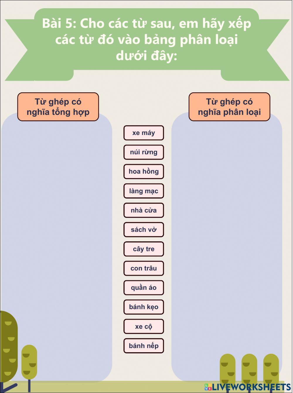 Phiếu bài tập Tiếng Viết 4 Tuần 10