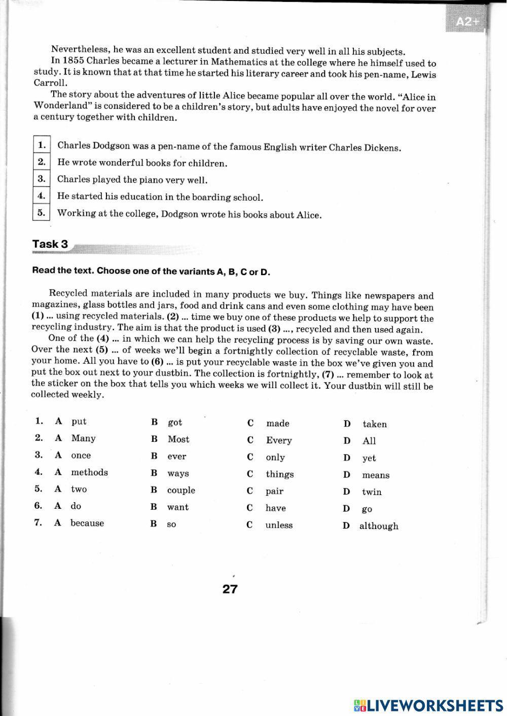 DPA English Grade 9 Test 10