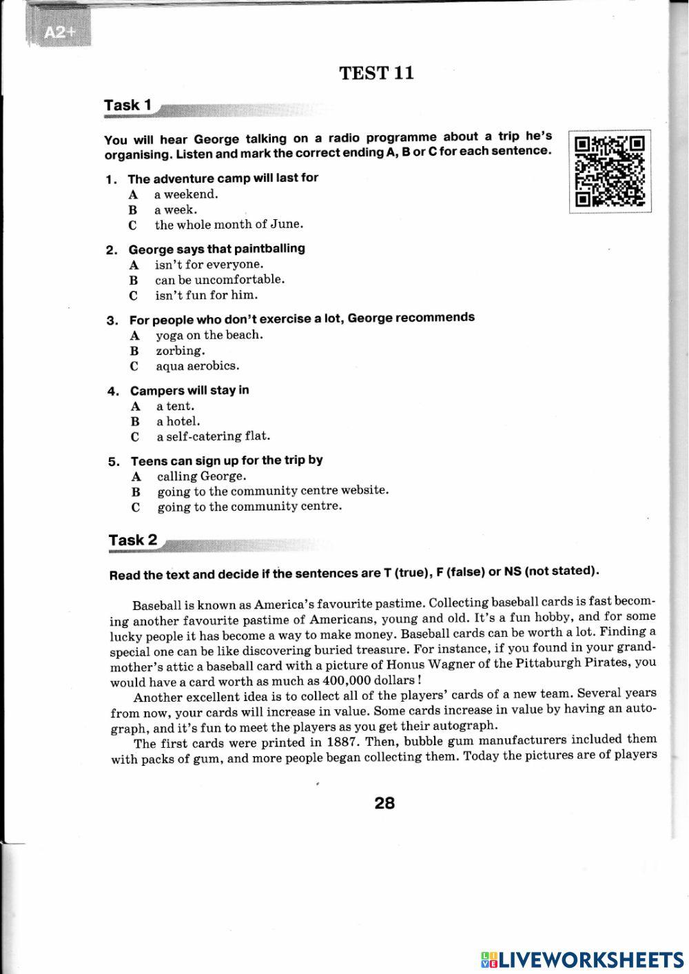 DPA English Grade 9 Test 11