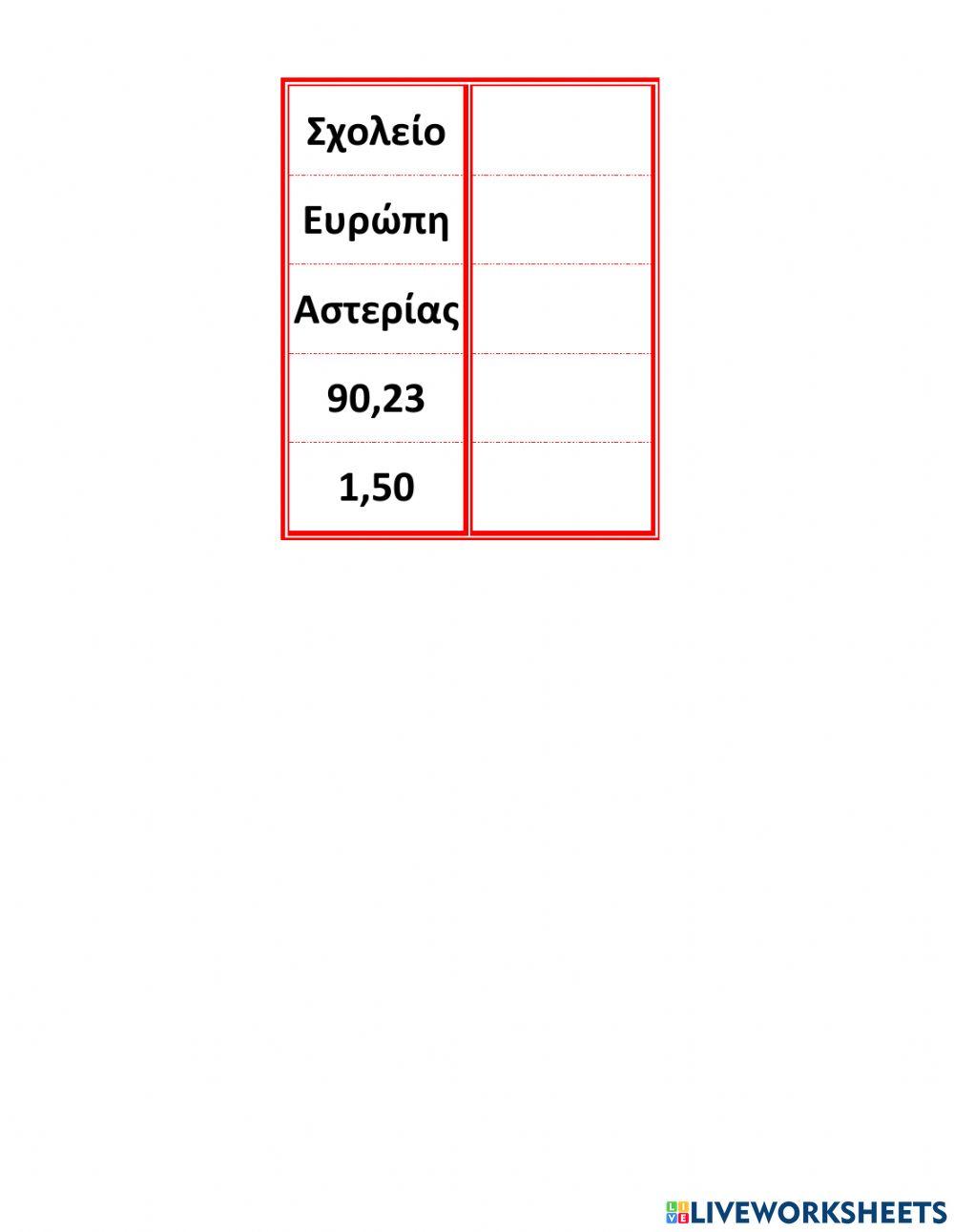 Απλα γραμματα και λεξεις