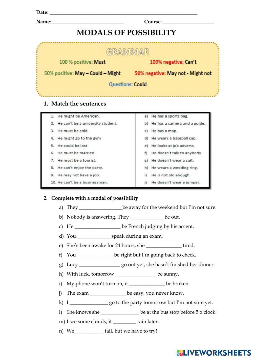 Modals of possibility