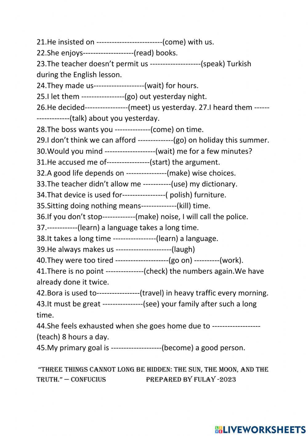 Gerunds & infinitives