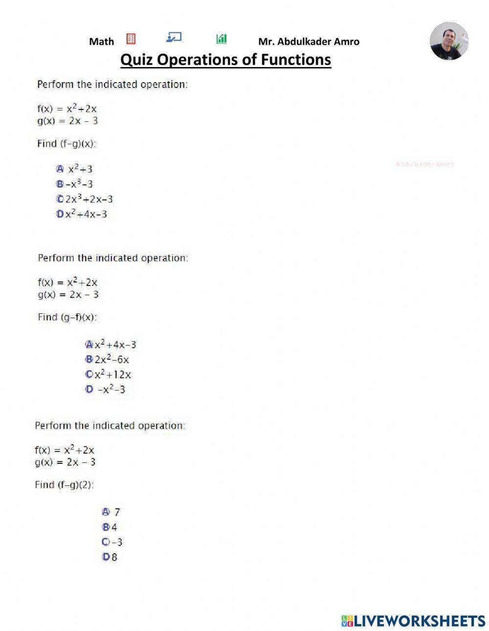 1780067 | Quiz Operations of Functions | Abdulkader