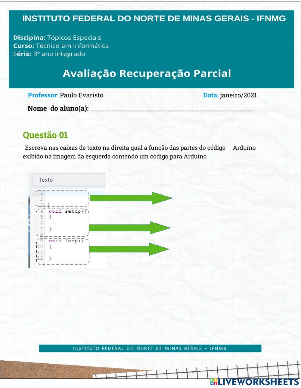Atividade Recuperação Tócipos Especiais