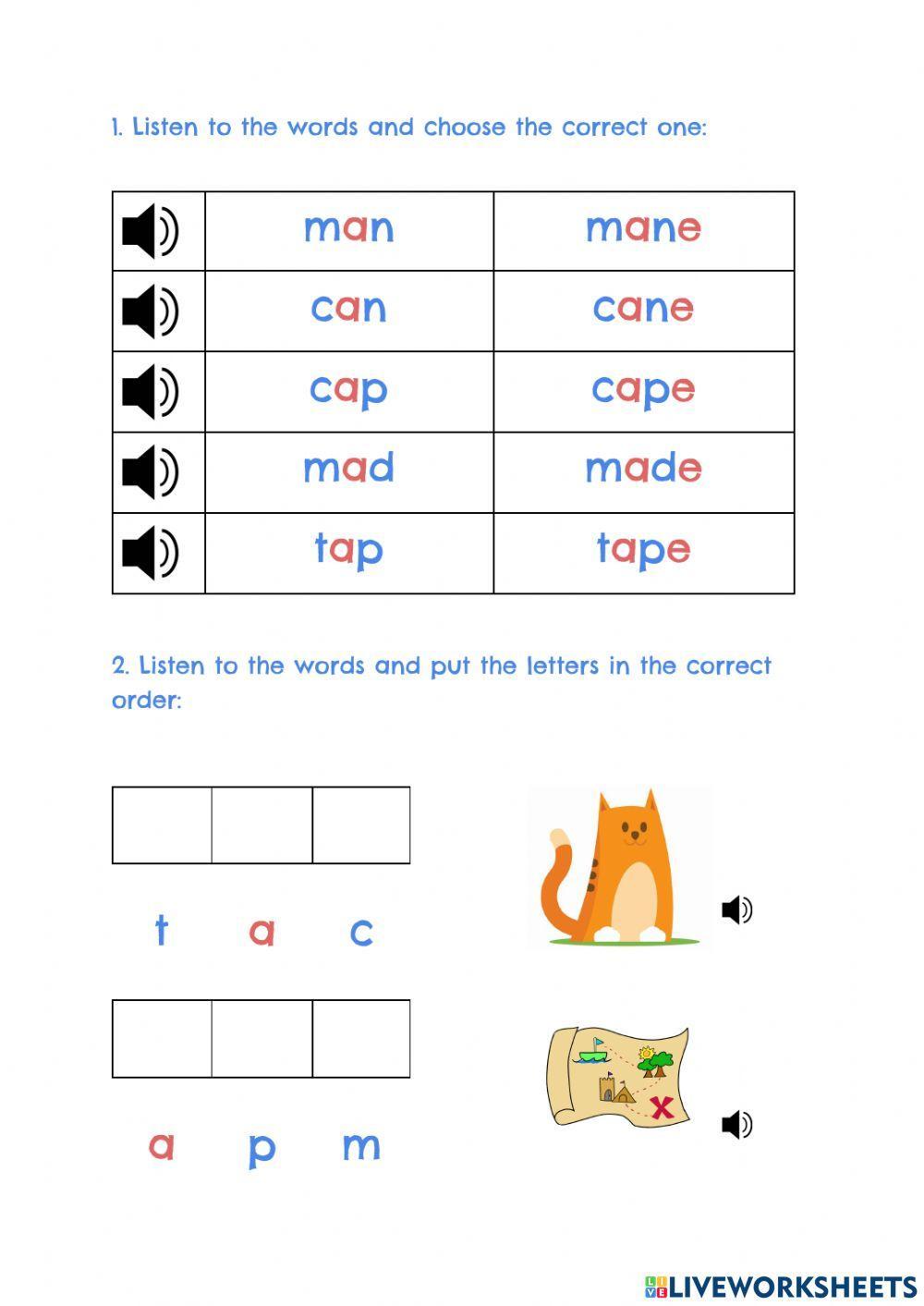 Long and short A quiz