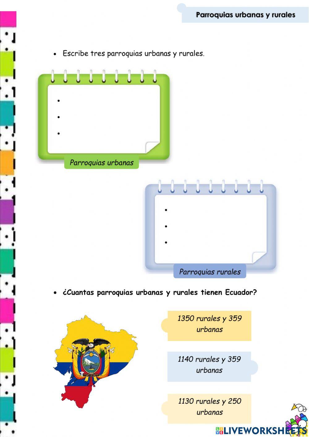 Parroquias urbanas y rurales