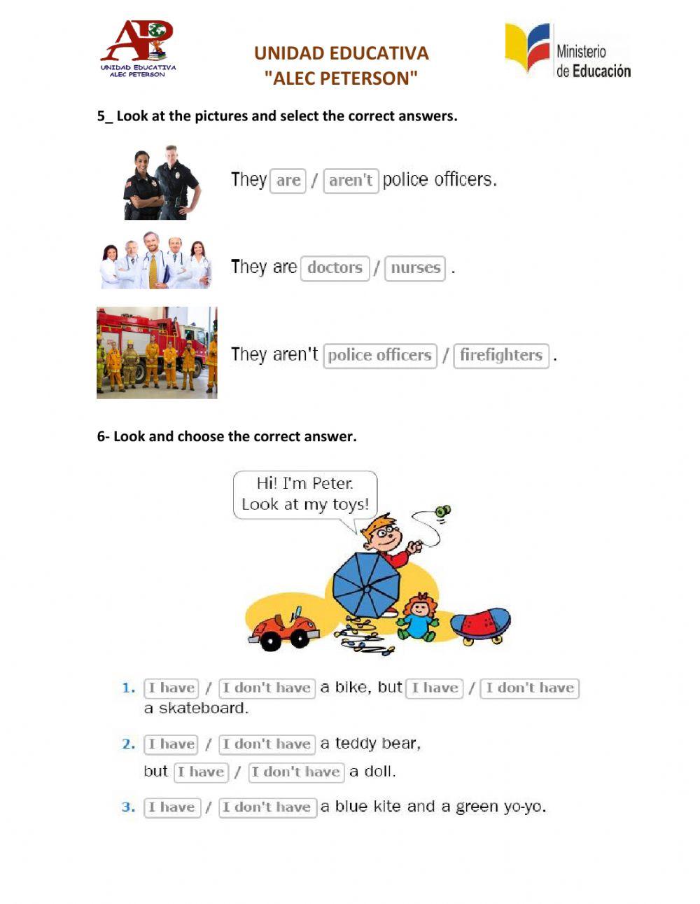 English exam - second grade- fifth partial 