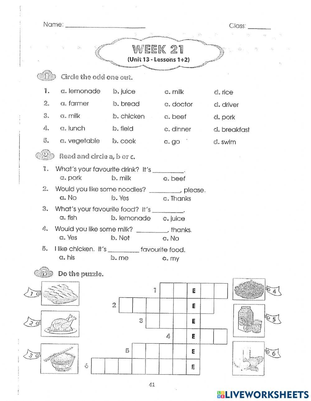 Grade 4-Unit 13-Would you like some milk