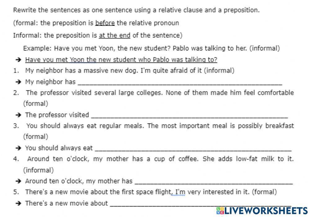 Relative clauses with prepositions