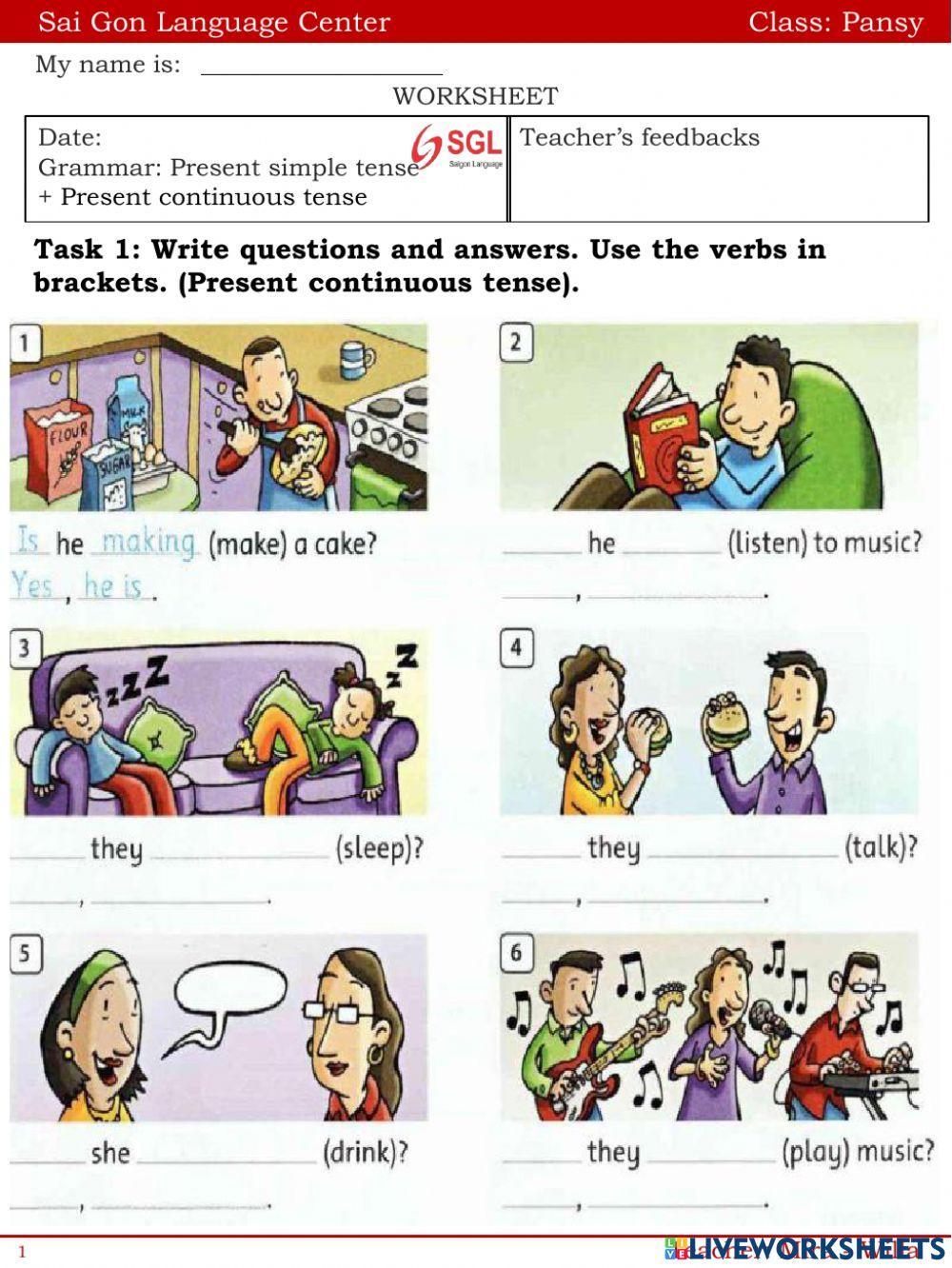 Present continuous tense