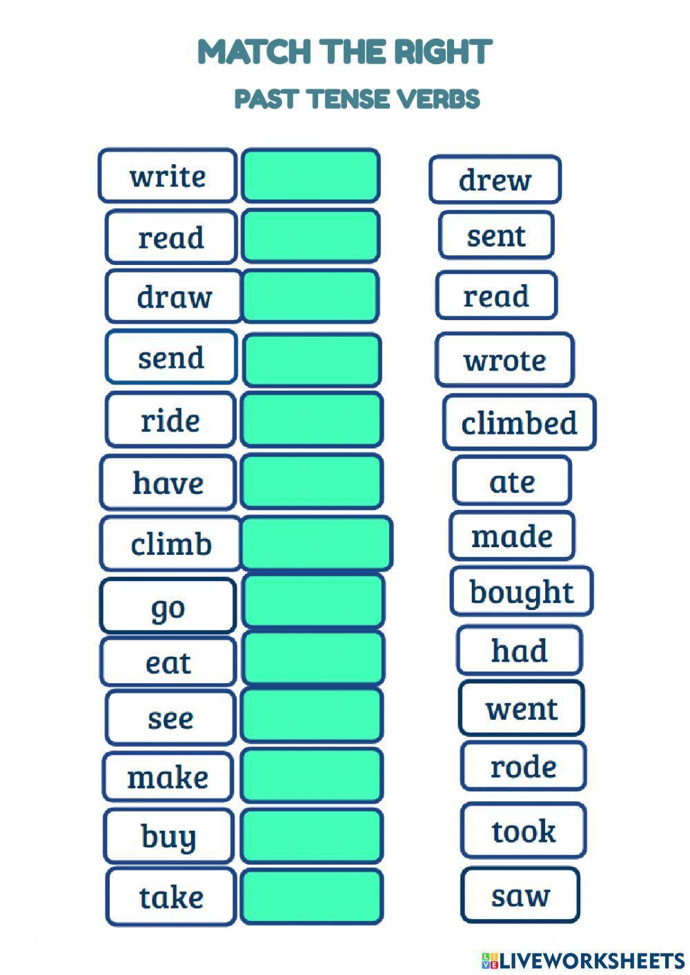 Matching past tense verbs