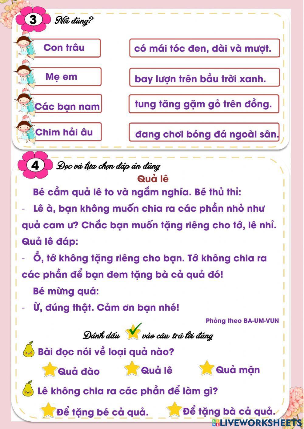 Đề ôn tiếng việt 1