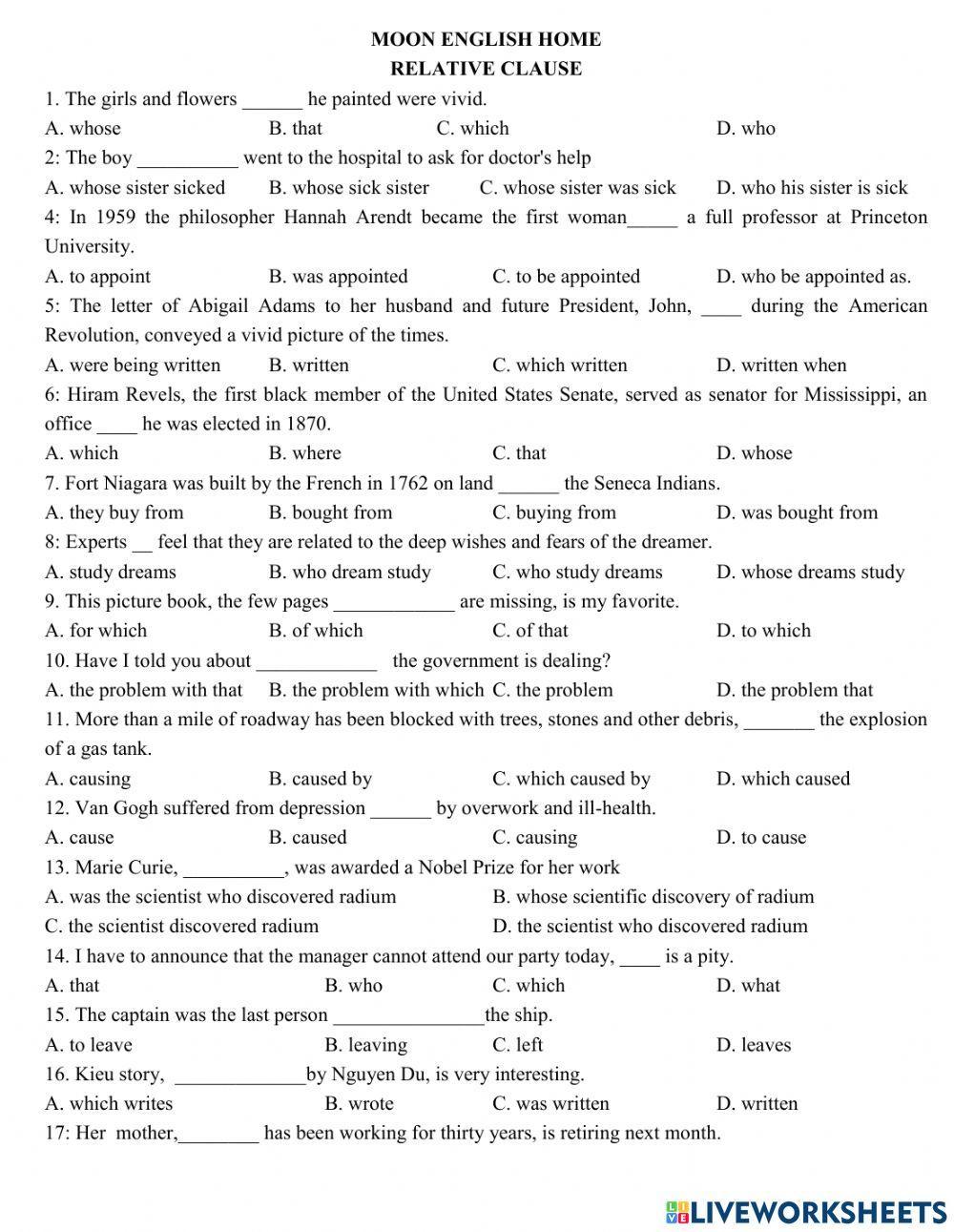 Grade 12- Relative Clause