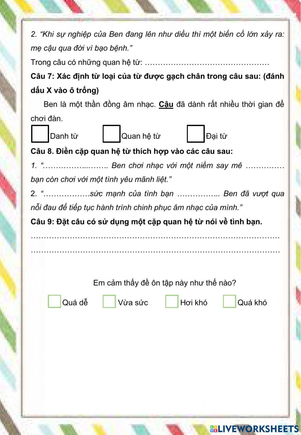 Tiếng Việt 5 - Ôn tập cuối kì 1