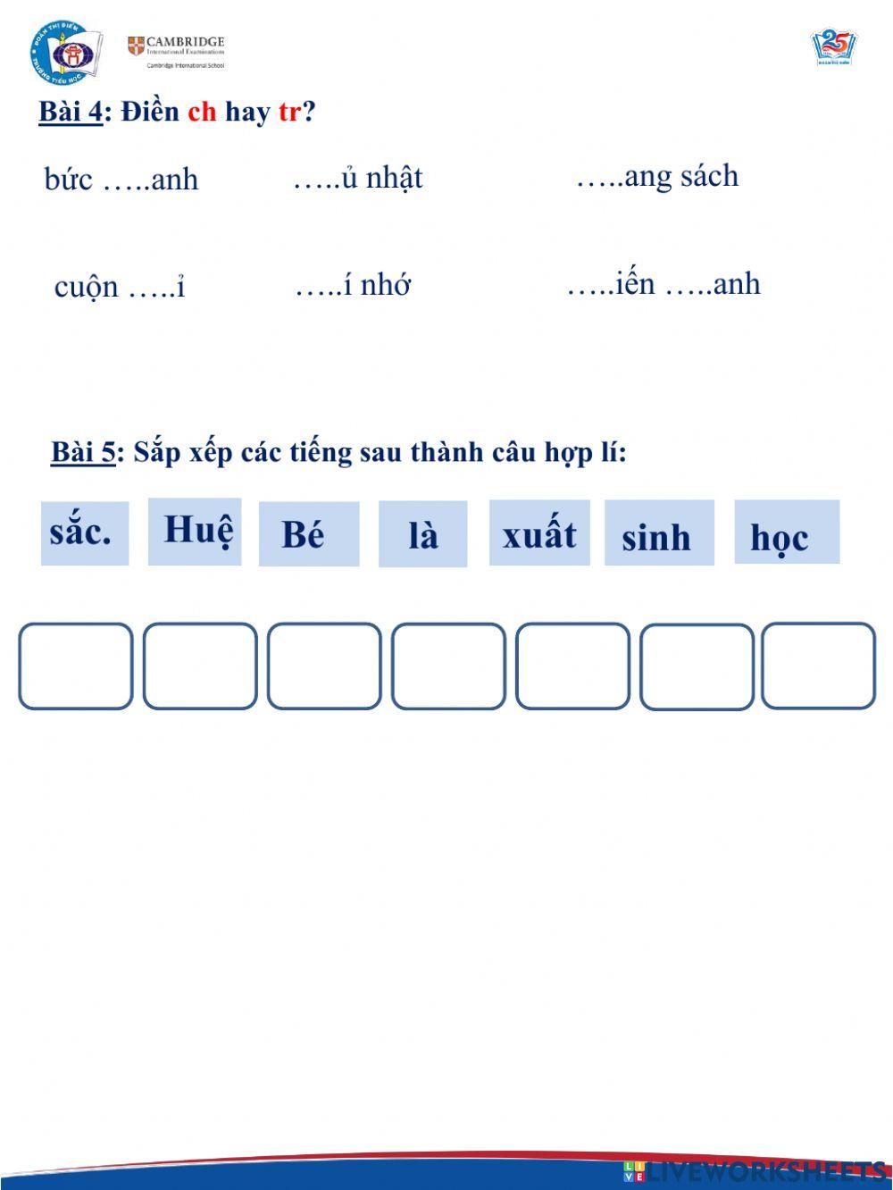 Tiếng việt nâng cao tuần 20