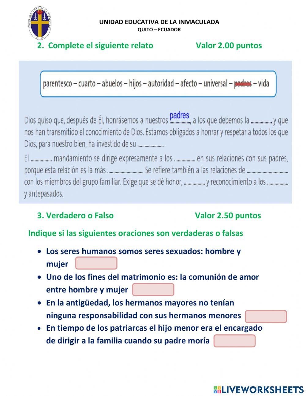 Actividad grupal 8vo EGB