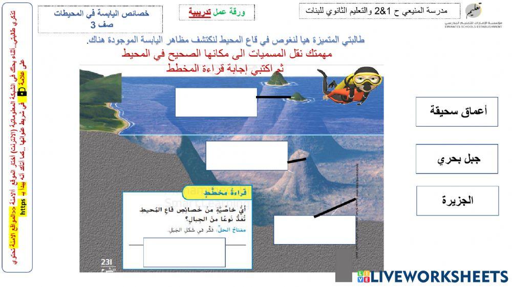 خصائص اليابسة في المحيطات