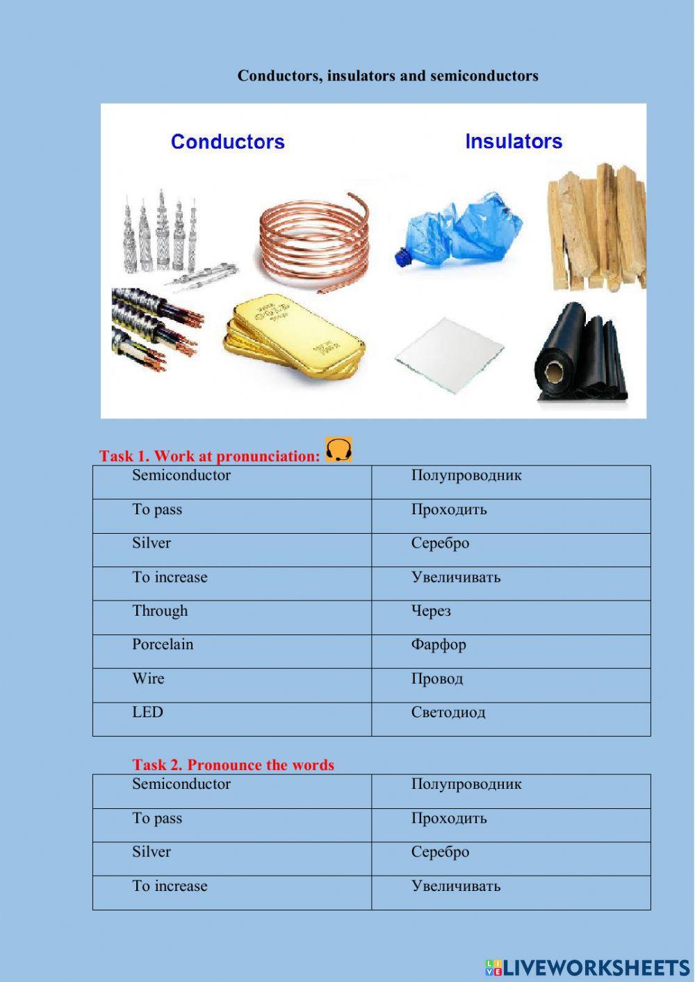 Conductors, insulators 1