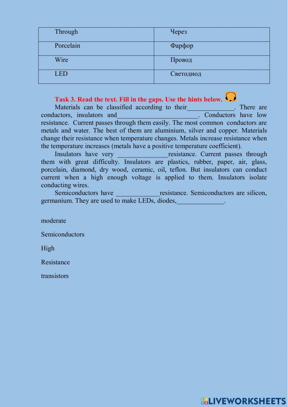 Conductors, insulators 1