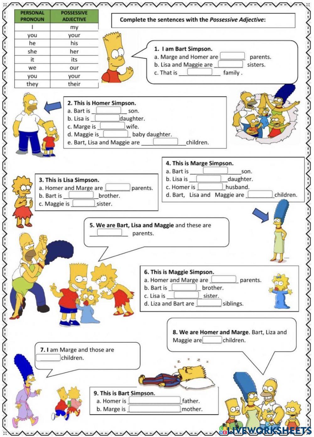 Personal pronouns and possessive adjectives