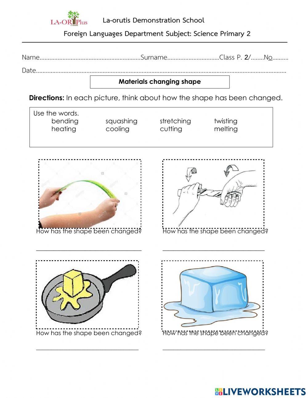 Materials changing shape