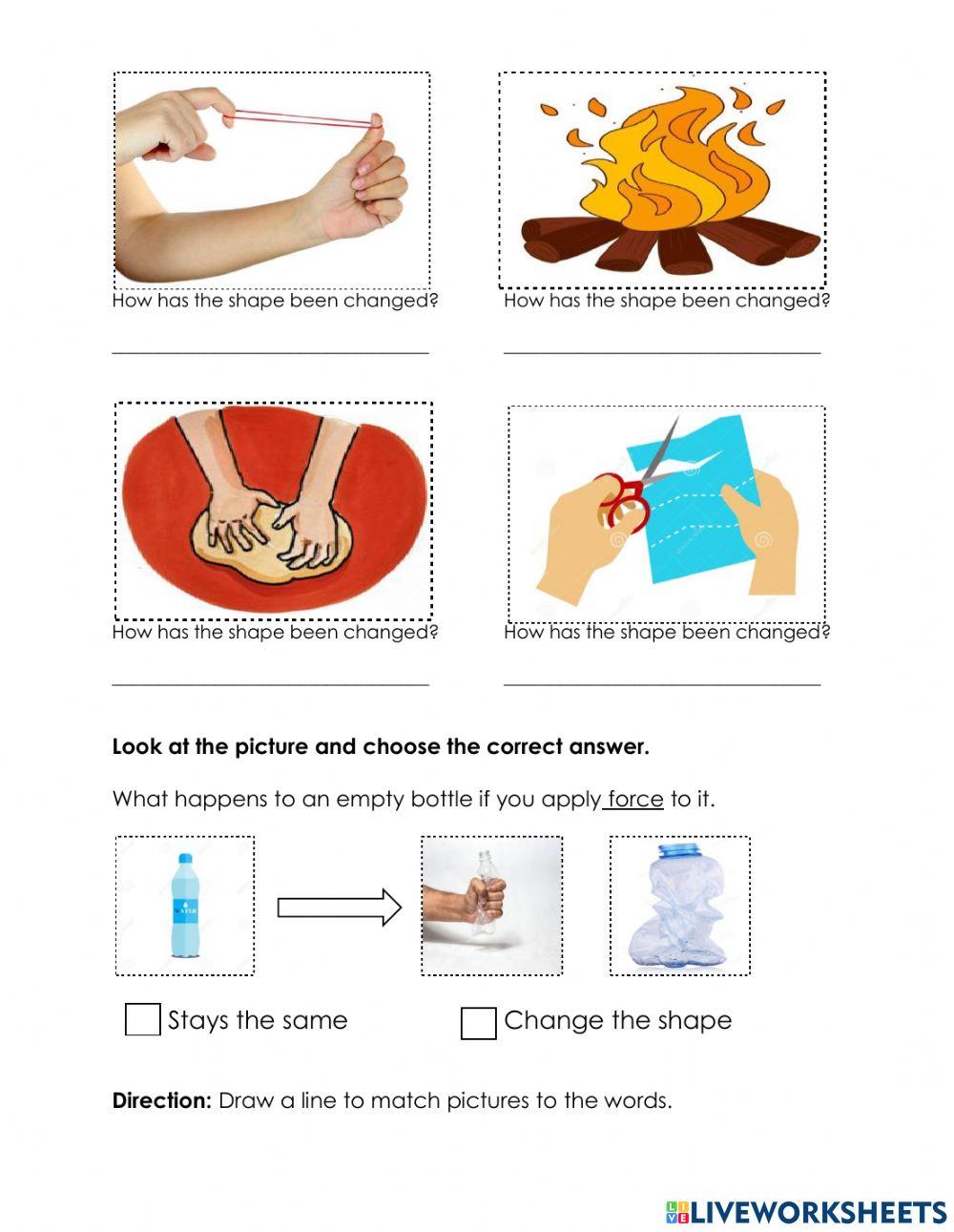 Materials changing shape