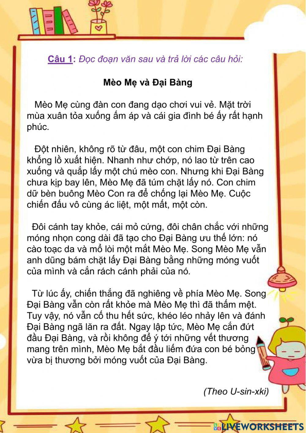 Phiếu bài tập Tiếng Việt 4 Tuần 25