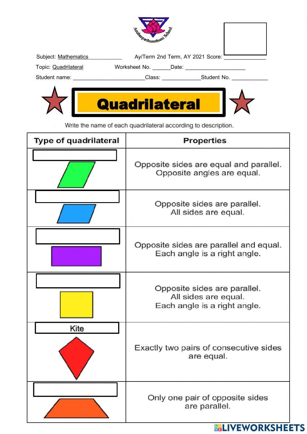 Types of quadrilaterals