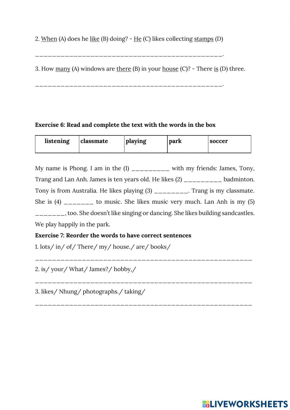 What do you like doing