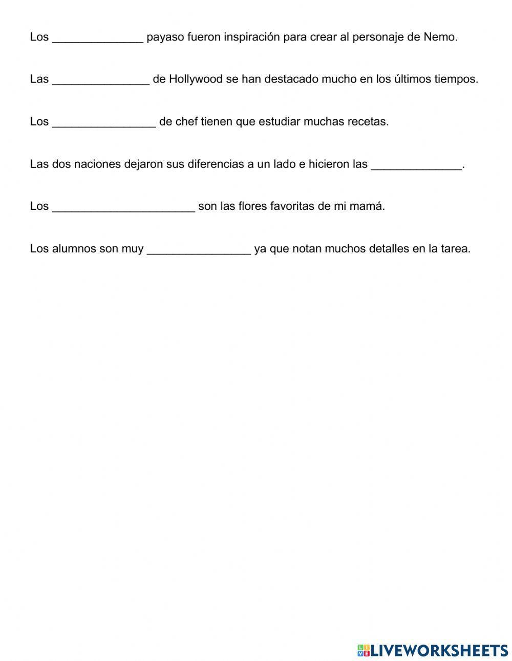 Plural de palabras con z