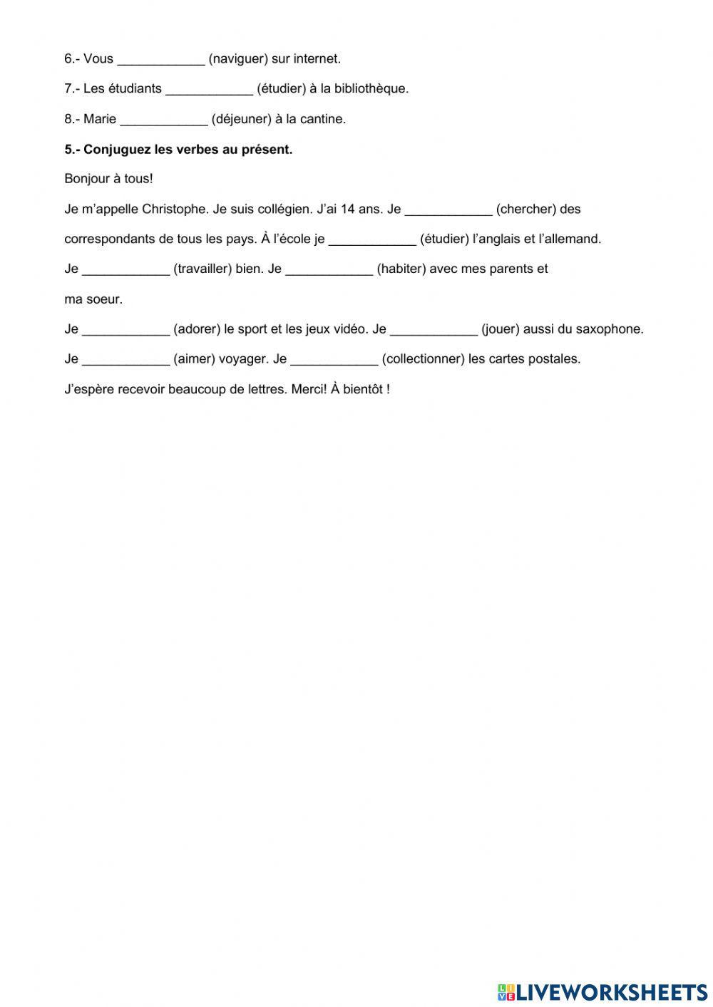 Conjugaison présent