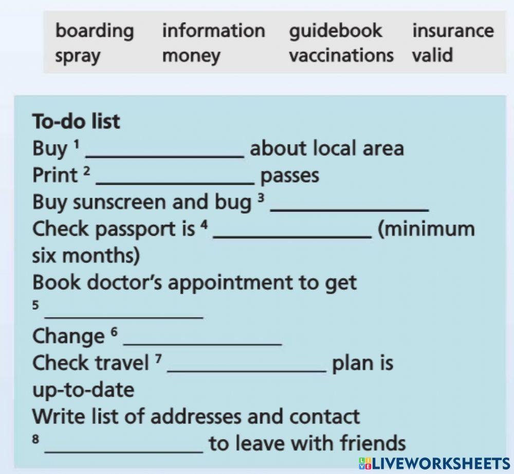 PC 02 - Travel Vocabulary